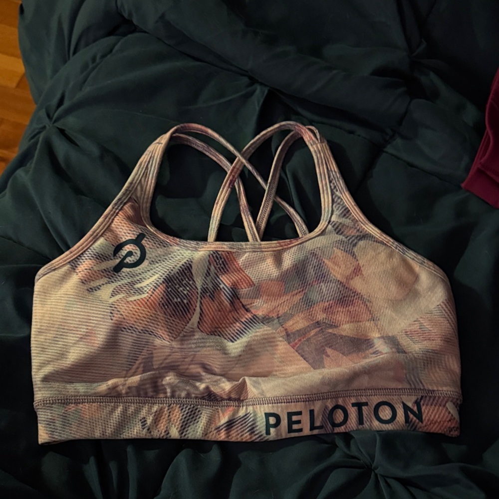 Peloton Multicolor Sports Bra with Cross-Back